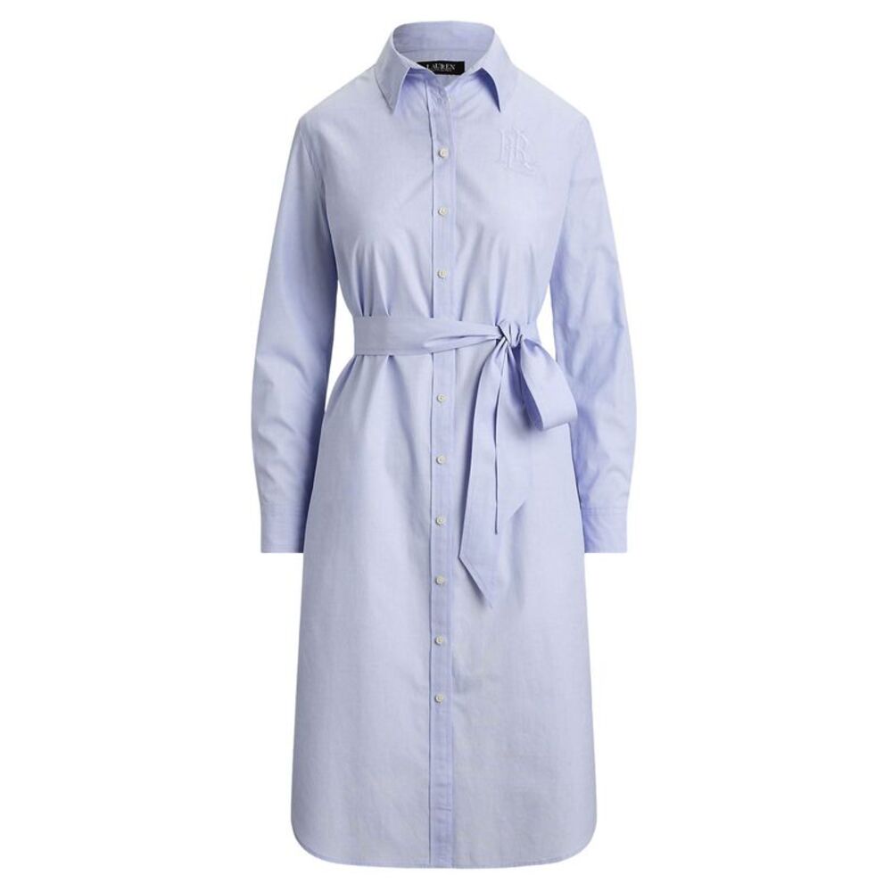 Lauren Ralph Lauren Womens Point Collar Shirt Dress 4 Light Sky Blue - NWT